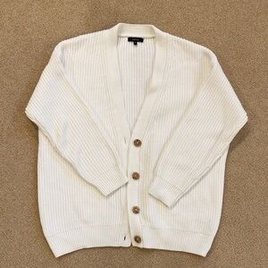 EUC Quince organic cotton oversized boyfriend cardigan ivory S